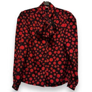 Vintage Polka Dot Bow Tie Button Down Shirt